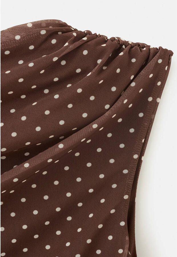 Mango top met stippen bruin - Foto 2