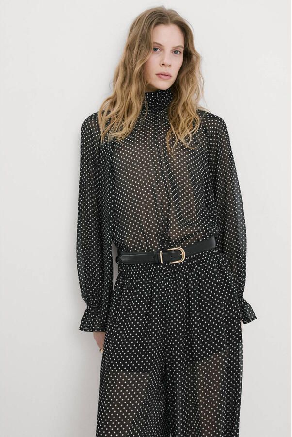 Mango top met stippen zwart - Foto 3