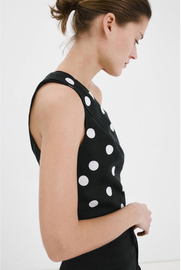Mango top met stippen zwart - Foto 3