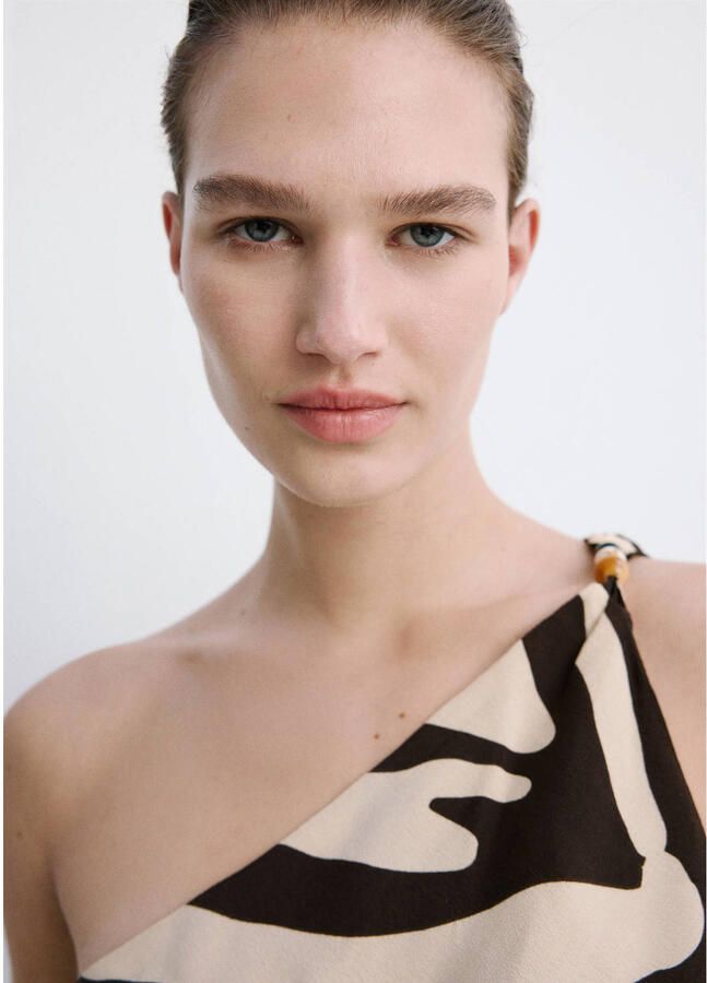 Mango top met zebraprint bruin - Foto 3