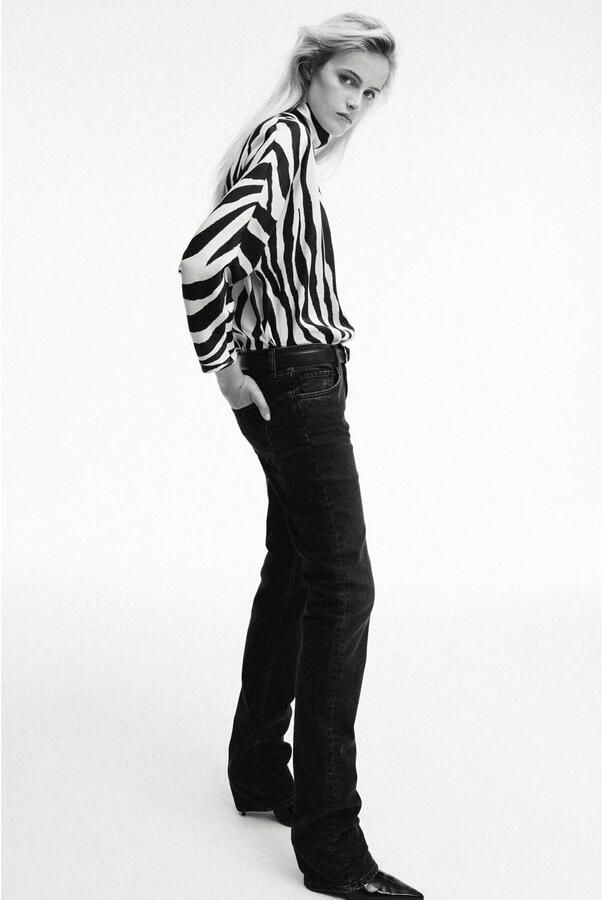 Mango top met zebraprint zwart - Foto 2