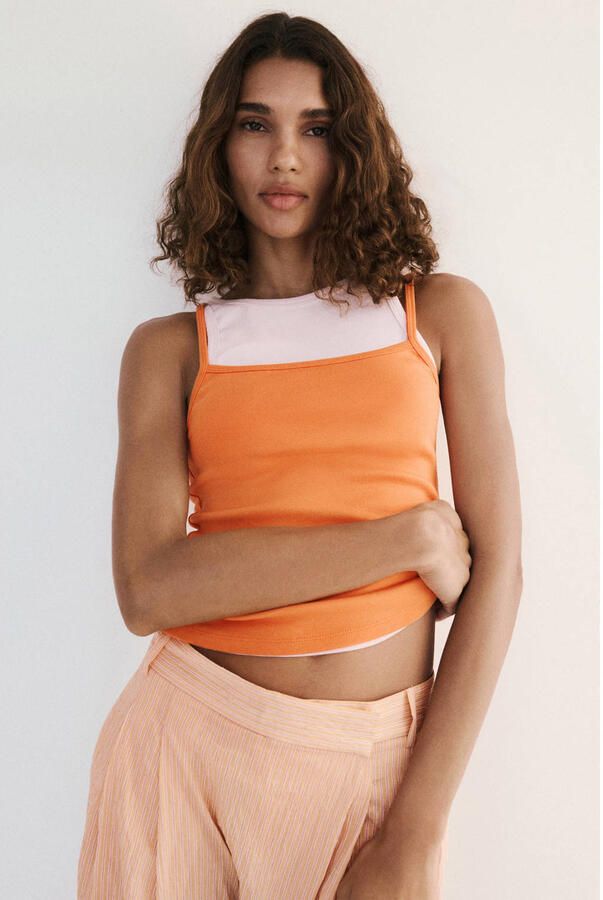 Mango top oranje