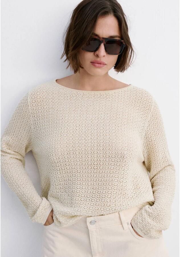 Mango top Plus Size beige