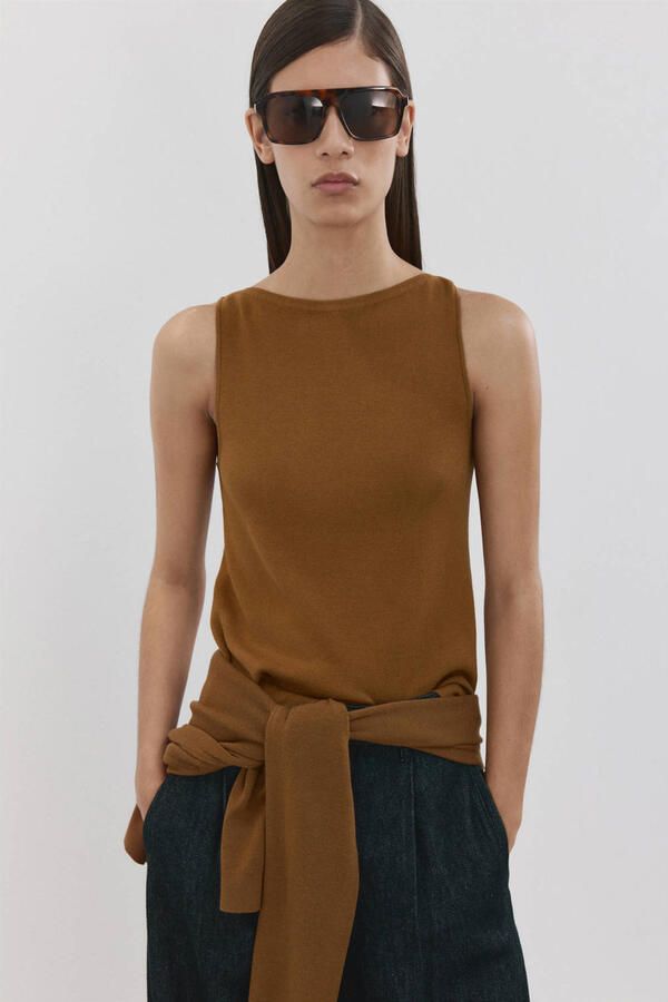Mango top rib gebreid