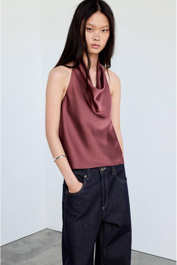 Mango top roodbruin