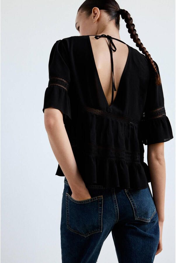 Mango blousetop zwart