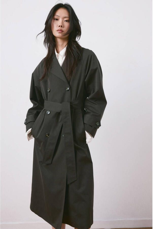 Mango trenchcoat donkerbruin