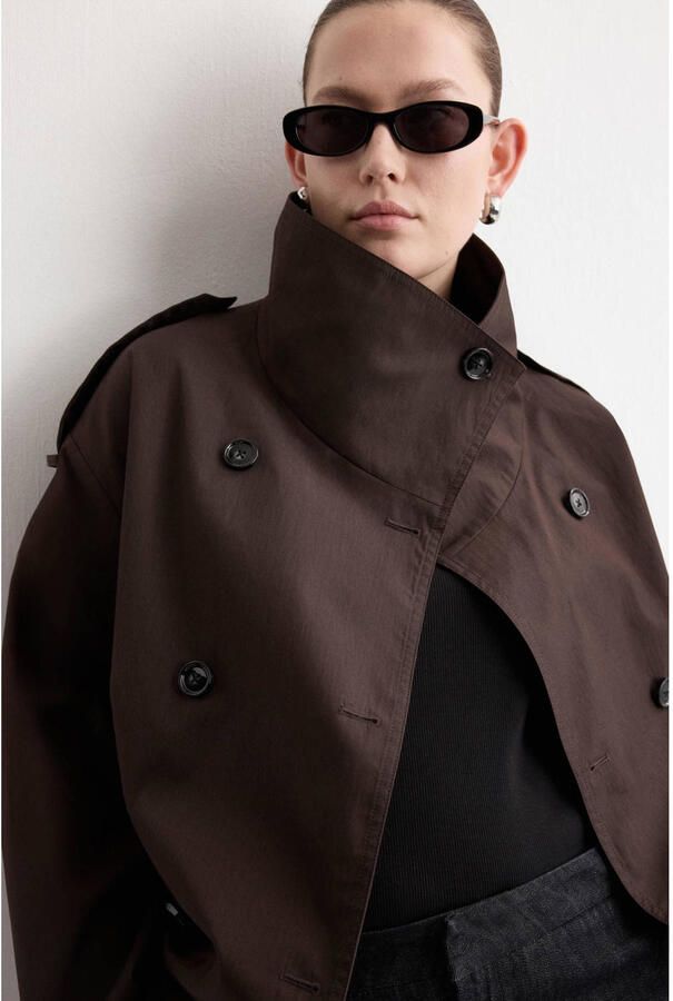 Mango trenchcoat donkerbruin - Foto 2