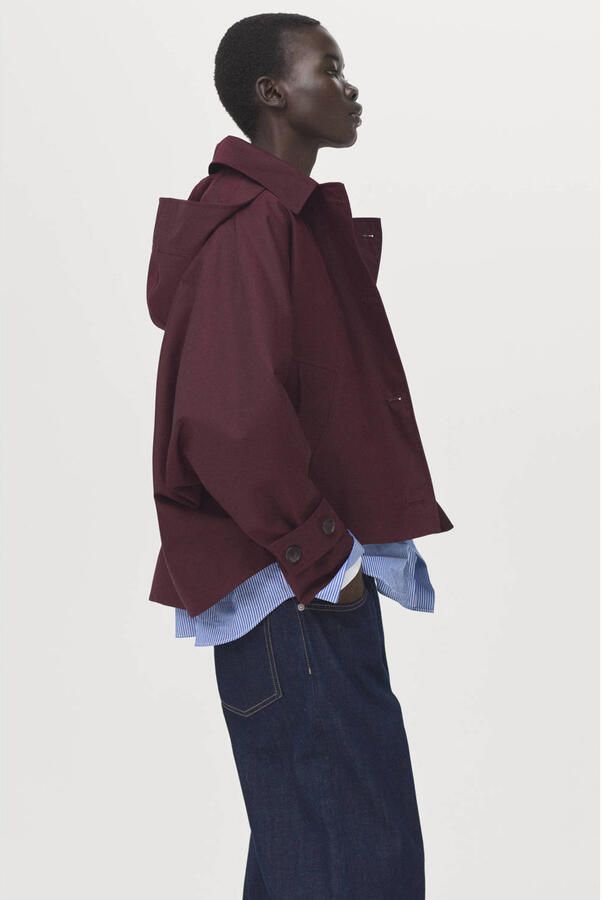 Mango trenchcoat donkerrood