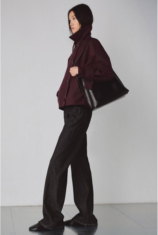 Mango trenchcoat donkerrood - Foto 3