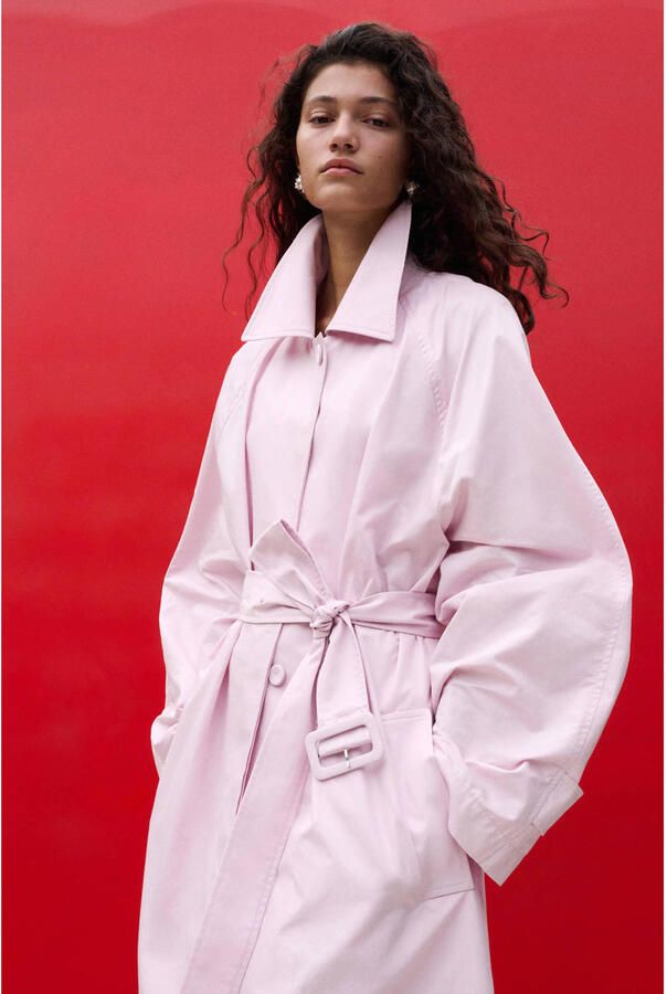 Mango trenchcoat lichtroze