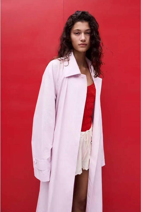 Mango trenchcoat lichtroze - Foto 3