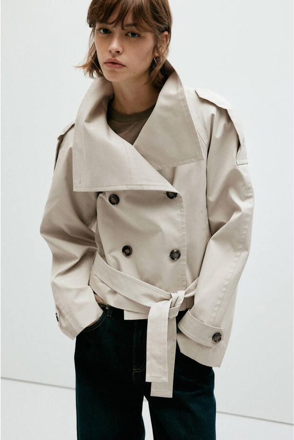 Mango trenchcoat met ceintuur beige