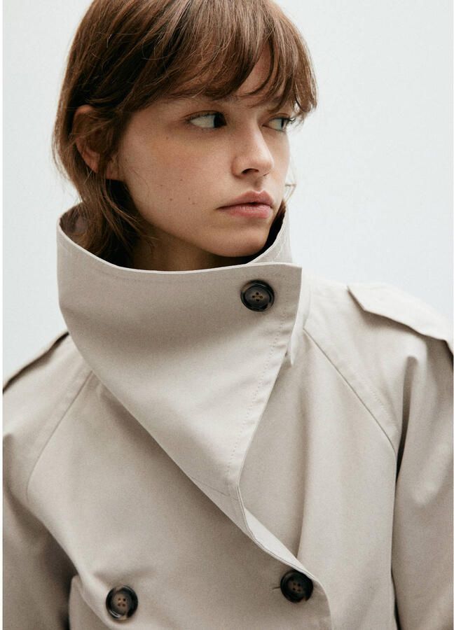 Mango trenchcoat met ceintuur beige - Foto 2