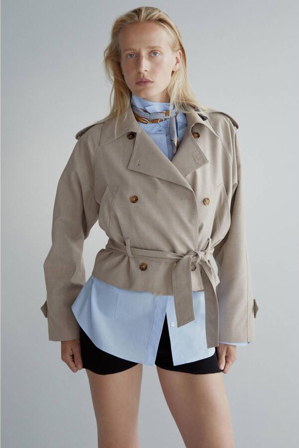 Mango trenchcoat met ceintuur beige