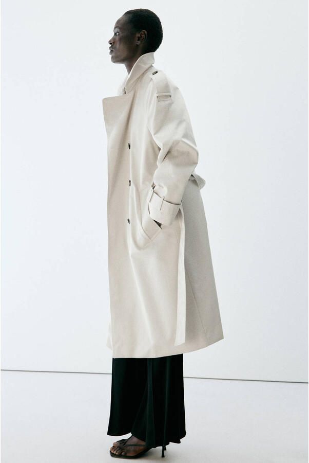 Mango trenchcoat met ceintuur ecru - Foto 3