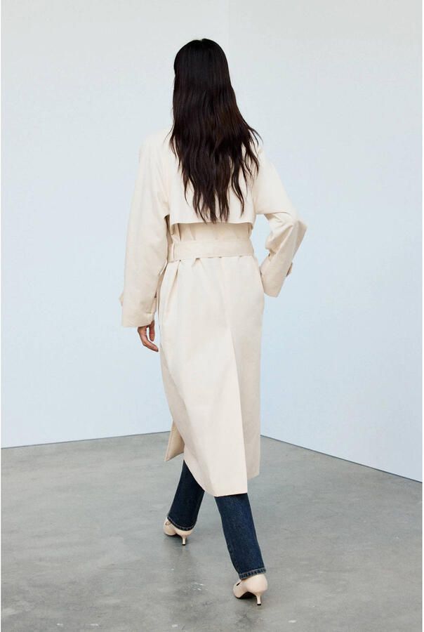 Mango trenchcoat met ceintuur ecru - Foto 3