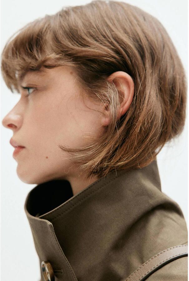 Mango trenchcoat met ceintuur kaki - Foto 2