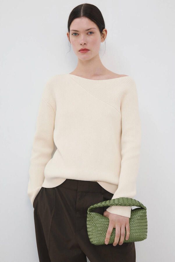 Mango trui beige gebreid