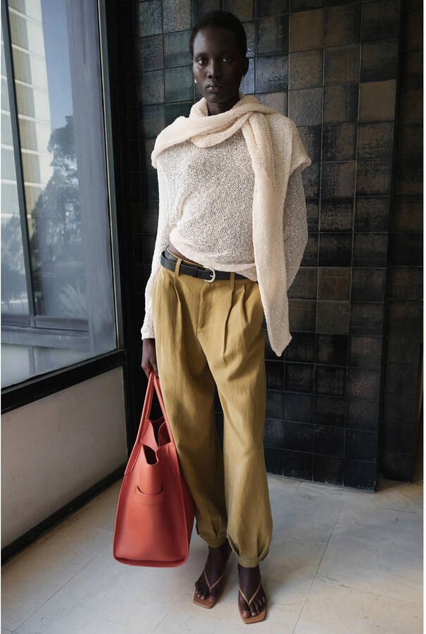 Mango trui fijn gebreid beige - Foto 3