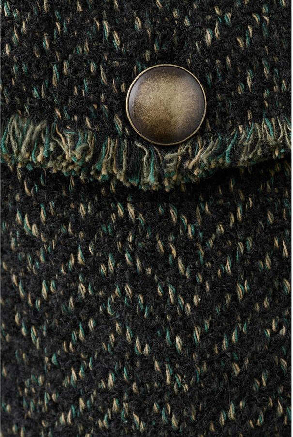 Mango tweed jasje donkergroen - Foto 2