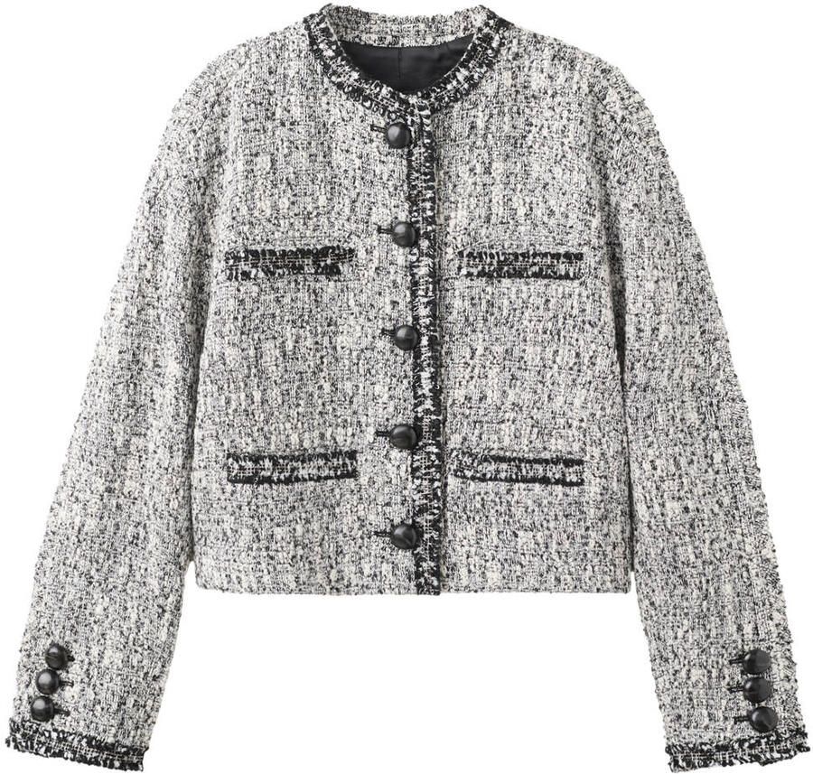 Mango tweed jasje grijs - Foto 2