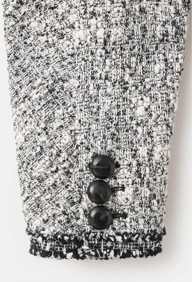 Mango tweed jasje grijs - Foto 3