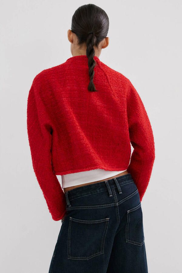 Mango tweed jasje rood - Foto 2
