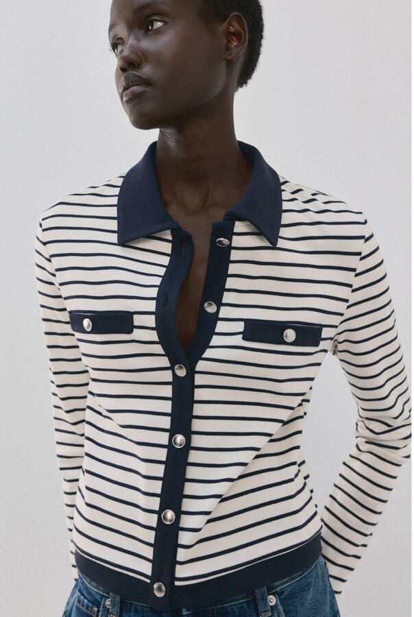 Mango vest donkerblauw