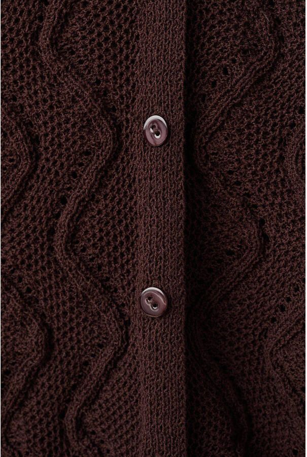 Mango vest gebreid bruin - Foto 3