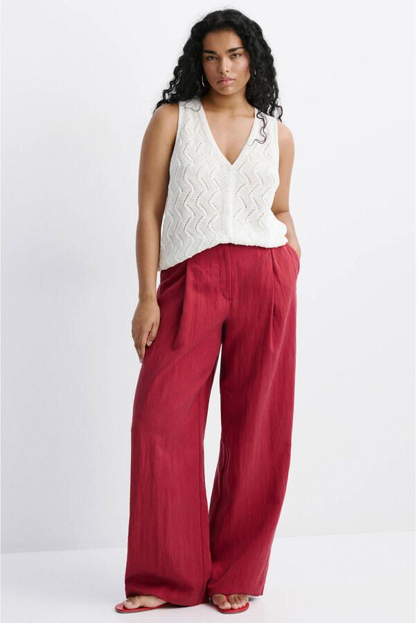 Mango vest gebreid wit - Foto 2