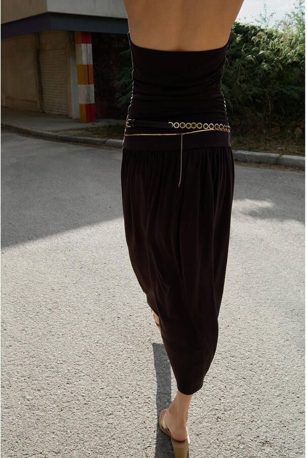 Mango viscose halterjurk bruin - Foto 3
