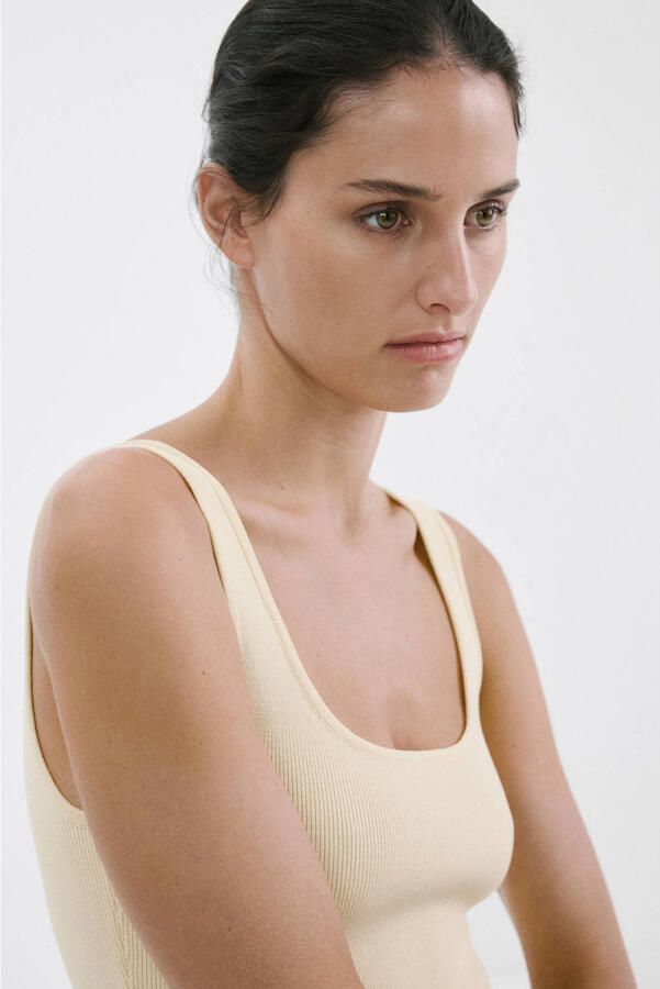 Mango viscose midi zomerjurk lichtgeel - Foto 2