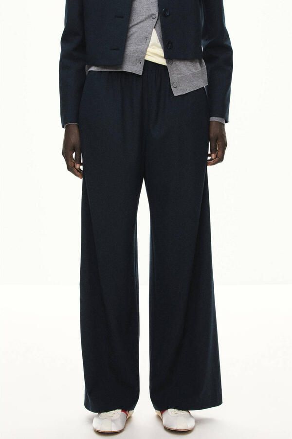 Mango wide leg broek blauw