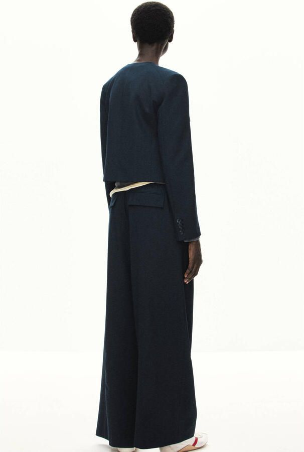Mango wide leg broek blauw - Foto 2