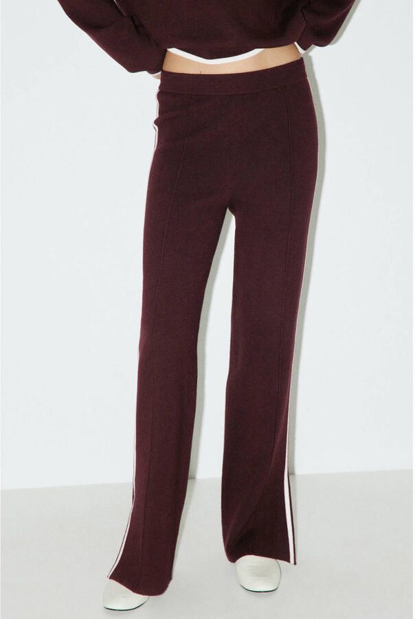 Mango wide leg broek bruin