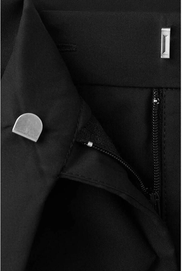 Mango wide leg broek met ceintuur zwart - Foto 2