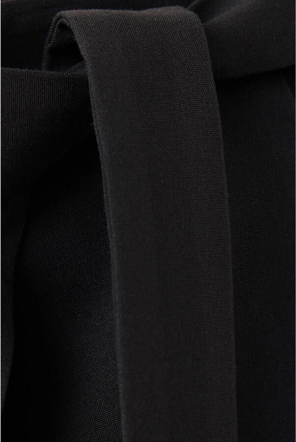 Mango wide leg broek met ceintuur zwart - Foto 3