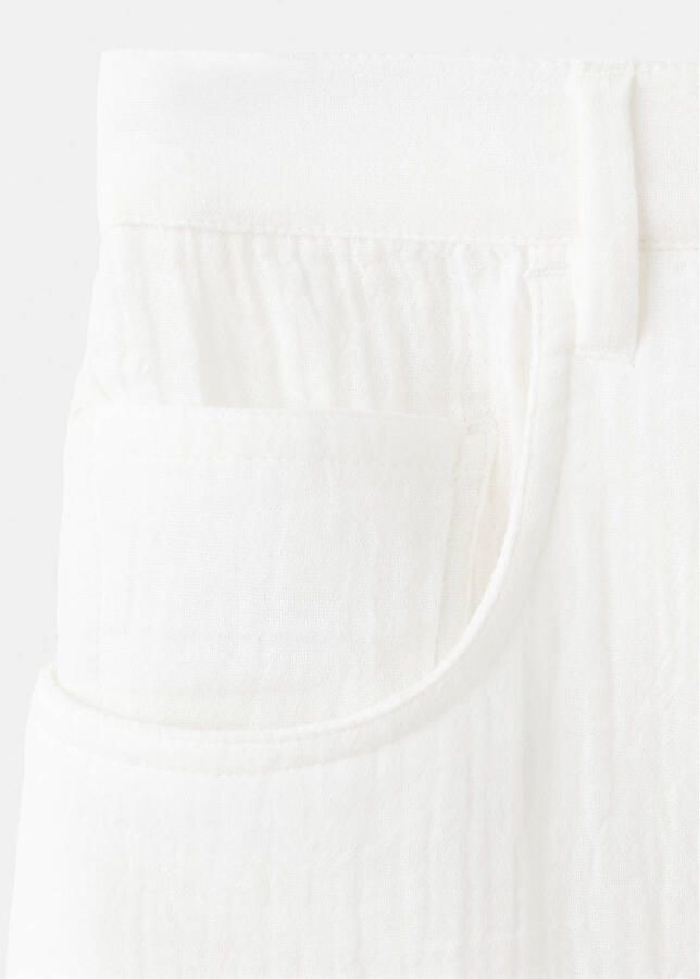 Mango wide leg broek wit - Foto 2