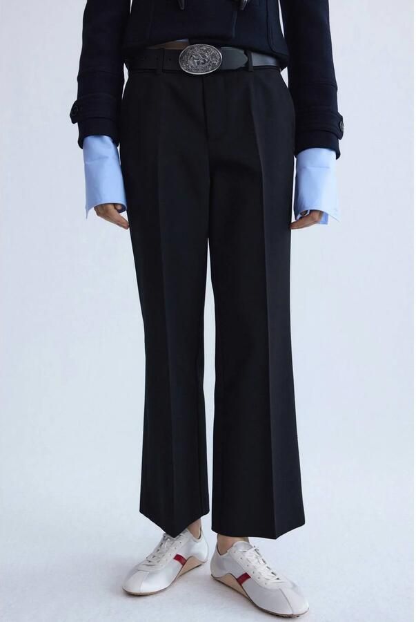 Mango wide leg broek zwart