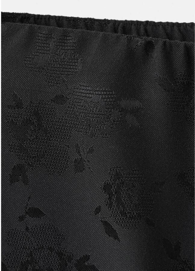 Mango wide leg gebloemde jacquard broek zwart - Foto 2