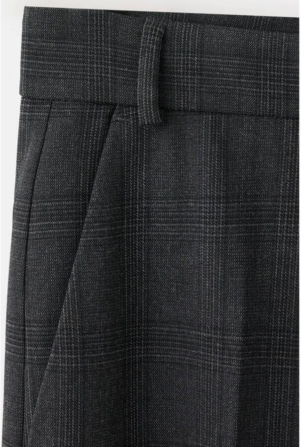 Mango wide leg geruite broek grijs - Foto 2