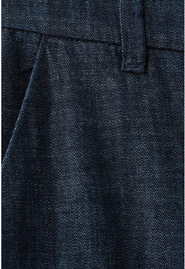 Mango wide leg high waist broek donkerblauw - Foto 2