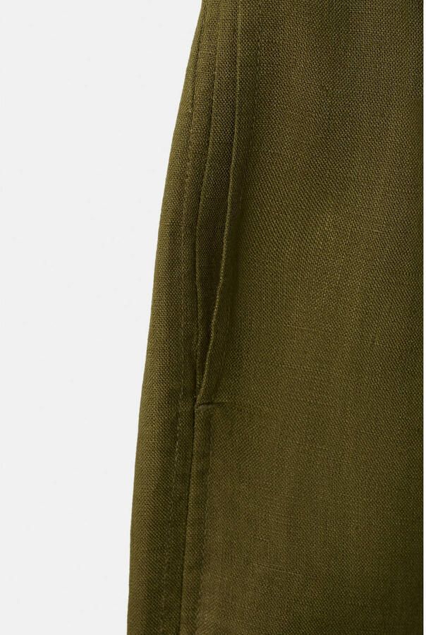Mango wide leg high waist broek met linnen - Foto 2