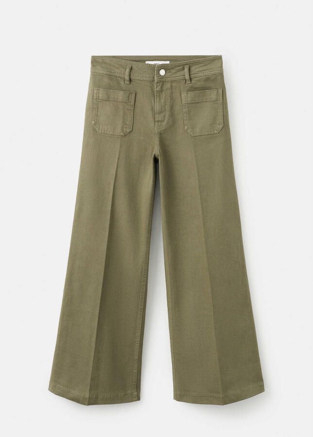 Mango wide leg high waist jeans kaki - Foto 3