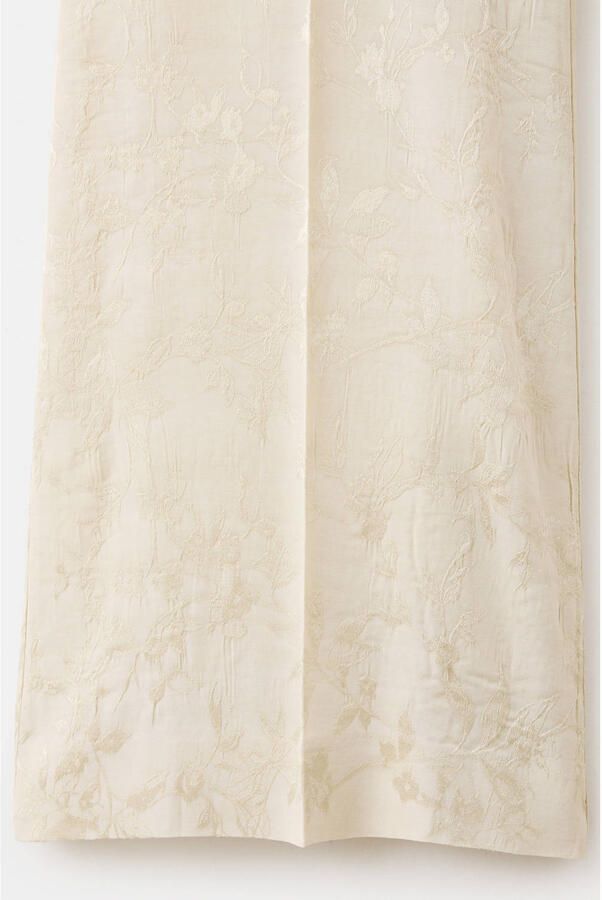 Mango wide leg jacquard broek beige - Foto 2