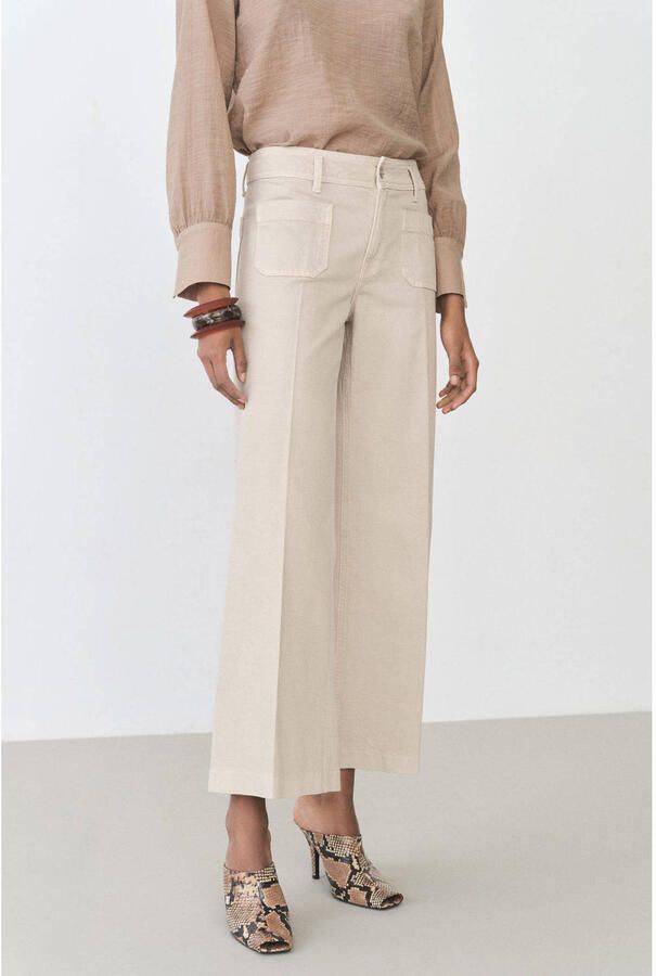 Mango wide leg jeans beige