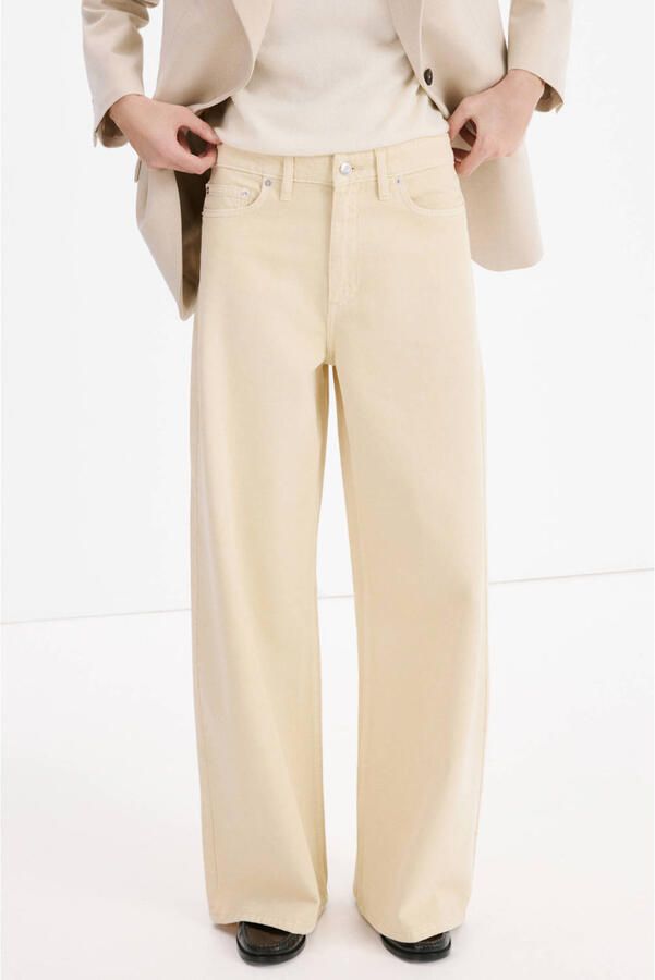 Mango wide leg jeans beige