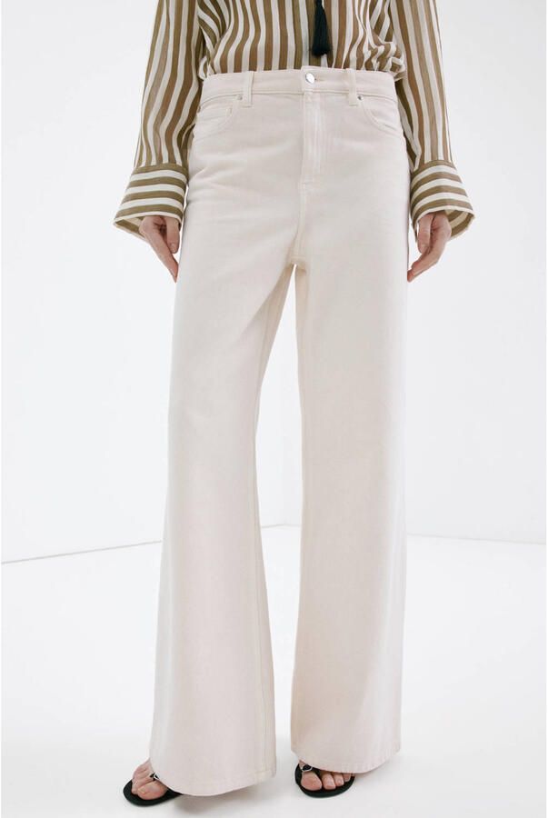 Mango wide leg jeans beige