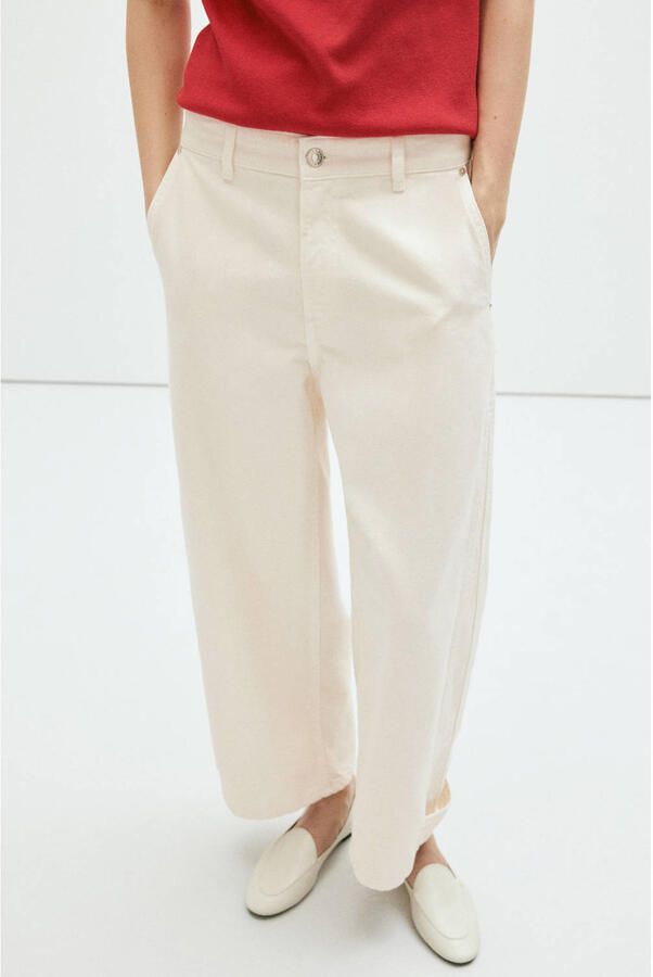 Mango wide leg jeans beige